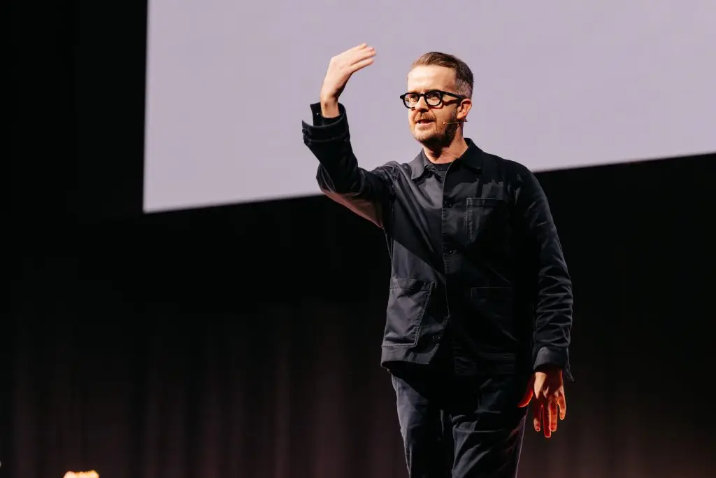 David Meade, Keynote Speaker on stage at MIQ Programmatic Live, London UK