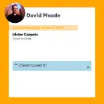 David Meade, Motivational Keynote Speaker Feedback, Ulster Carpets' Leadership Conference, Northern Ireland