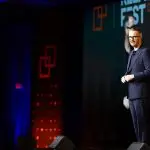 International Keynote Speaker, David Meade on stage at Relativity Fest 2025, Chicago, USA