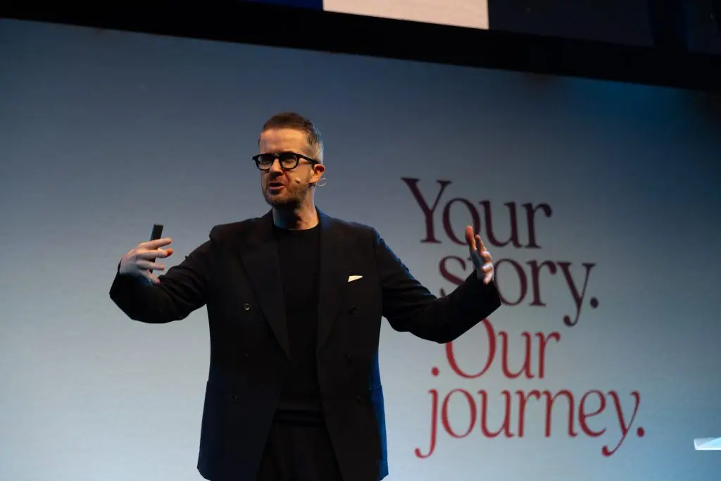 Keynote Speaker David Meade on Stage at Travel Counsellors