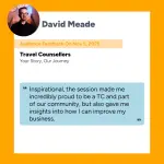 Closing Keynote Feedback from Travel Counsellors Annual Conference 2025, Liverpool U.K. | David Meade Events
