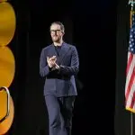 Corporate MC and Host, David Meade on stage at NECA 2025, Chicago, USA | David Meade Events